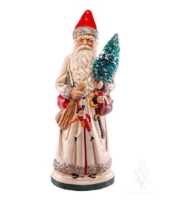 White Window Display Father Christmas with Marionette
