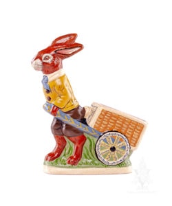 Rabbit Pulling Wicker Cart