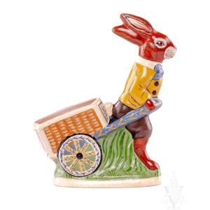 Rabbit Pulling Wicker Cart