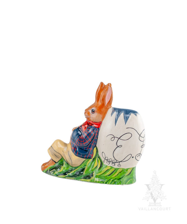 Easter Bunny Leaning Against Egg