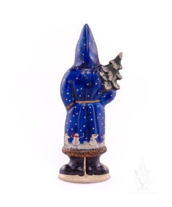 Blue Father Christmas with Switch and Snowmen on Coat