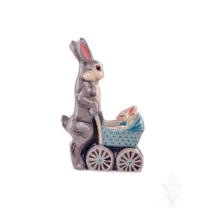 Blue Baby Carriage and Bunny