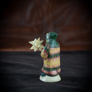 9th Annual Starlight Santa Holding Hand-Folded Paper Moravian Star