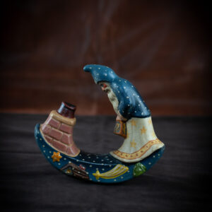 Blue Father Christmas with Chimney Rocker