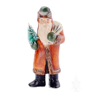 Brown Coat  Father Christmas with Tree