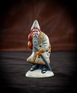 White Father Christmas with Sack and Walking Stick