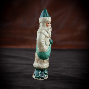 Father Christmas with Six Button White Coat with Green Trees