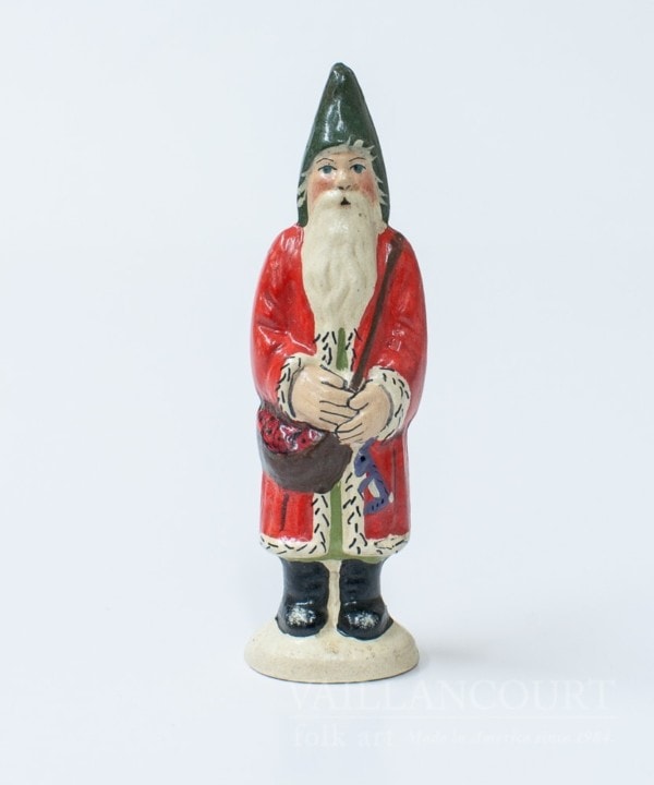 Miniature Red Father Christmas Holding Purple Rabbit, VFA Nr. 2002MS24