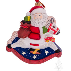 Santa on Rocking Horse Ornament