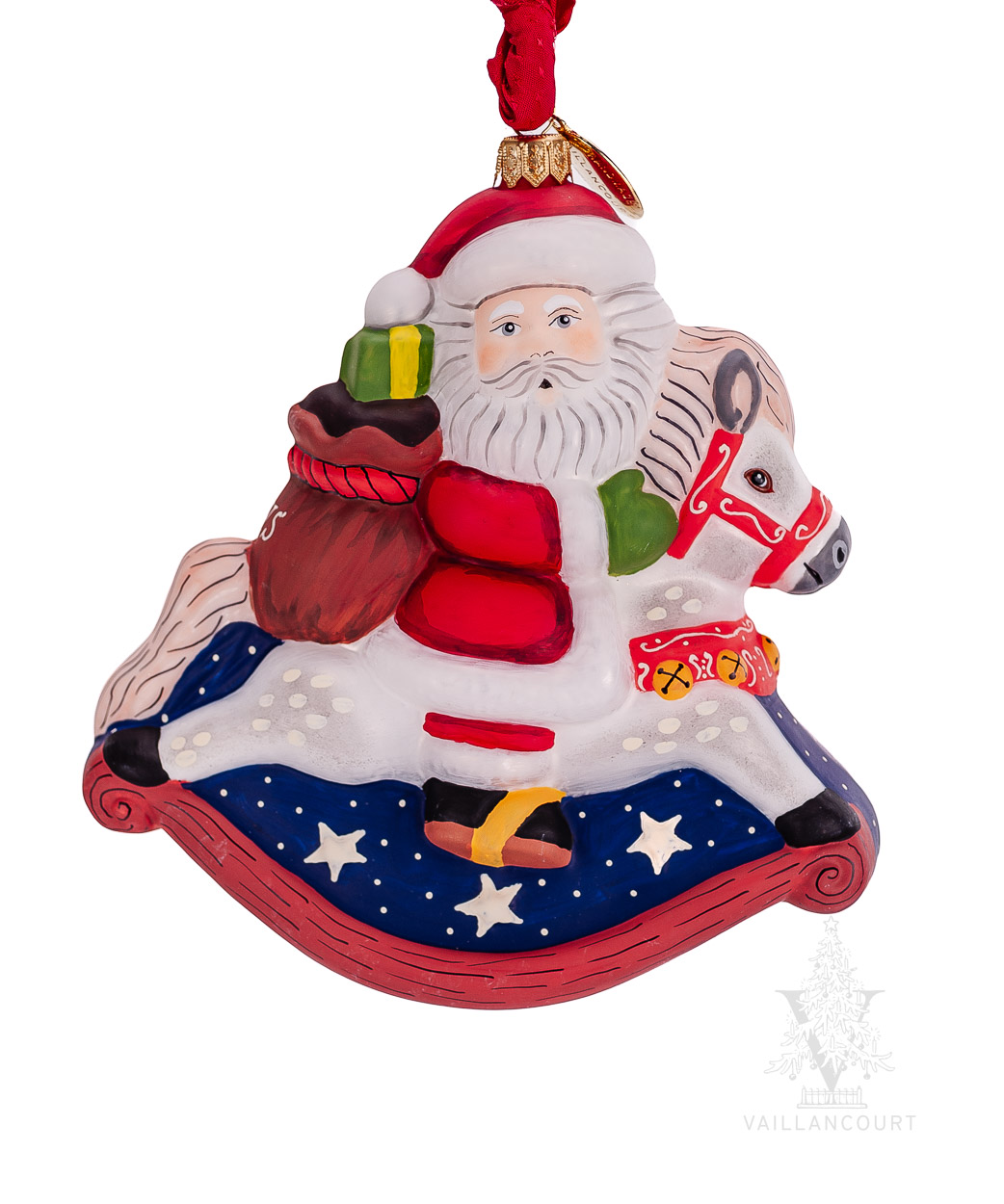 Santa on Rocking Horse Ornament