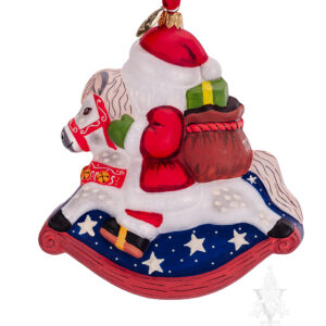 Santa on Rocking Horse Ornament