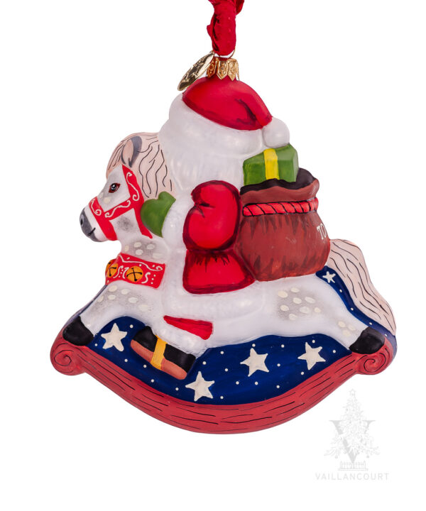 Santa on Rocking Horse Ornament