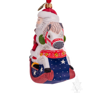 Santa on Rocking Horse Ornament