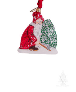 Red Santa With Silver Tree Ornament