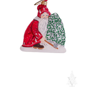 Red Santa With Silver Tree Ornament