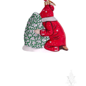 Red Santa With Silver Tree Ornament