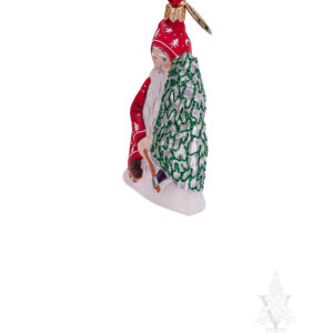 Red Santa With Silver Tree Ornament