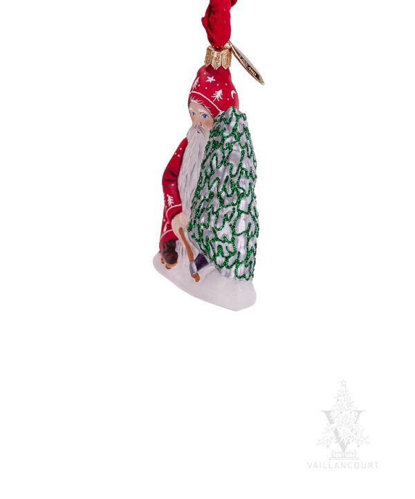 Red Santa With Silver Tree Ornament