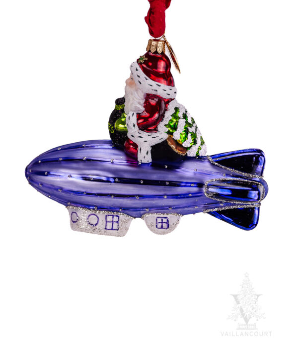 Santa on Zeppelin Ornament