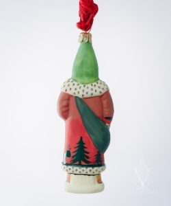 Father Christmas in Red Coat with Trees