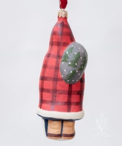 Father Christmas in Red Buffalo Plaid Coat