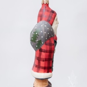 Father Christmas in Red Buffalo Plaid Coat