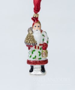 Pearlized Santa with Gold Apple Cone