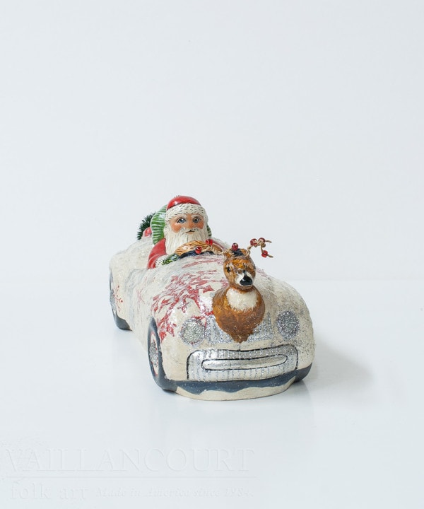 Santa with Reindeer Hood Ornament
