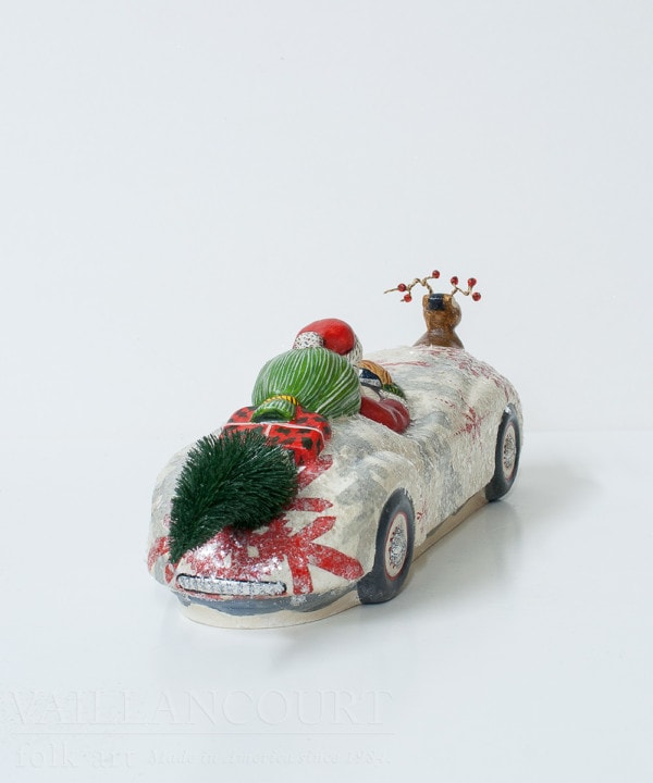 Santa with Reindeer Hood Ornament