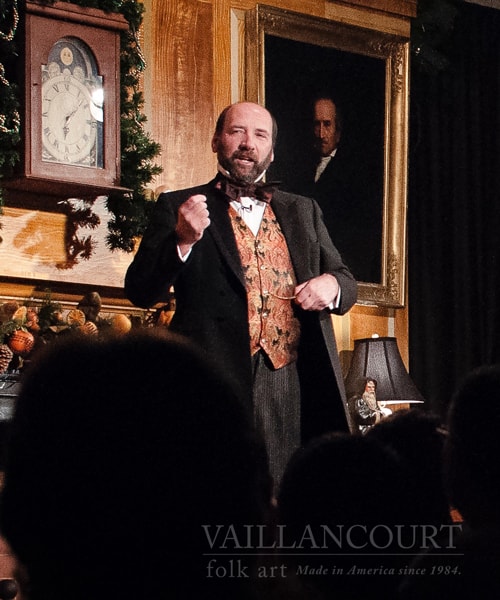 Gerald Charles Dickens performs A Christmas Carol at Vaillancourt Folk Art in Sutton, MA