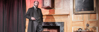 A Christmas Carol performed by Gerald Charles Dickens at Vaillancourt Folk Art in Sutton, MA on Thanksgiving Weekend