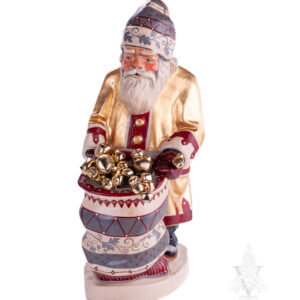 "When A Bell Rings" Gold Coated Father Christmas with Sack of Bells