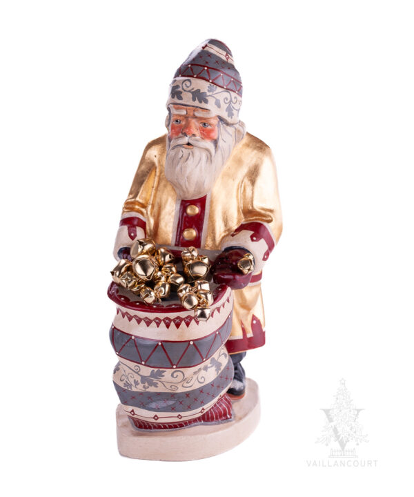 "When A Bell Rings" Gold Coated Father Christmas with Sack of Bells