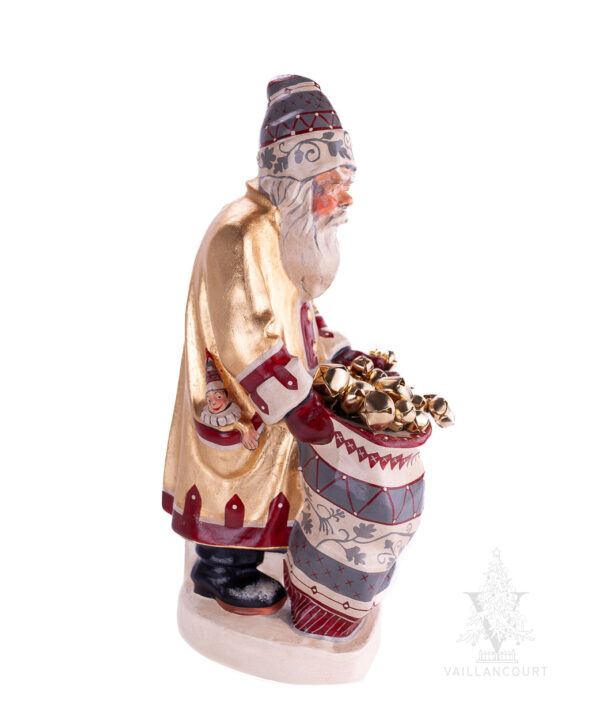 "When A Bell Rings" Gold Coated Father Christmas with Sack of Bells