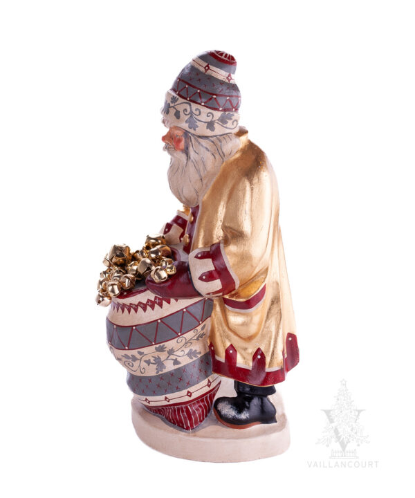 "When A Bell Rings" Gold Coated Father Christmas with Sack of Bells