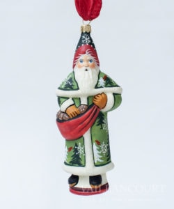 Forest Santa with Pinecones Ornament