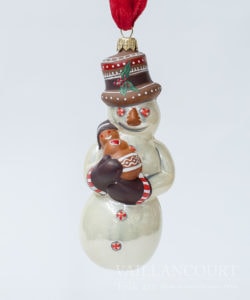 Pearlized Snowman with Gingerbread Ornament