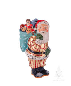 Gold Checked Santa with Sack of Toys