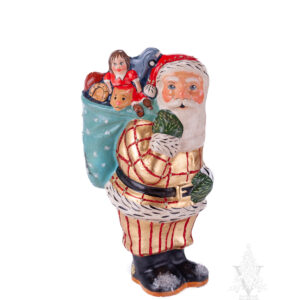 Gold Checked Santa with Sack of Toys