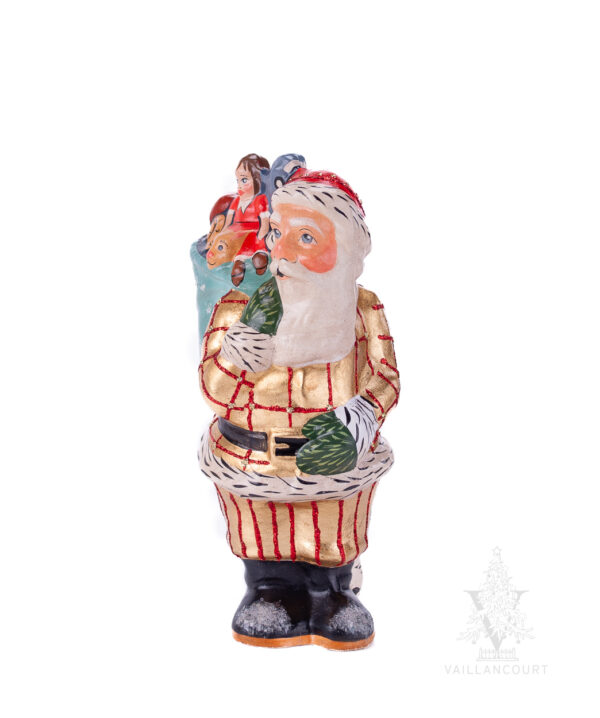 Gold Checked Santa with Sack of Toys