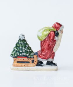 Glimmer Santa Pulling Sled with Tree
