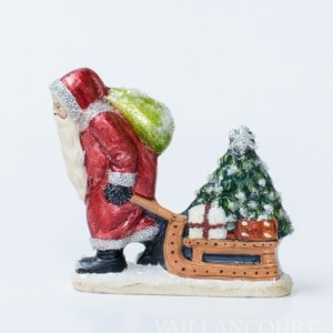 Glimmer Santa Pulling Sled with Tree, VFA Nr. 17069