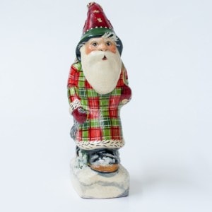 Father Christmas in Red and Green Plaid with Gold Bag, VFA Nr. 17073