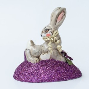 One Of A Kind Glittered Chalkware Spring Rabbit, VFA Nr. 17090
