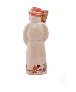 Fall Foliage Snowman with Birch Tree Broom