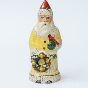 Colonial Santa in Yellow with Wreath and Cardinals, VFA Nr. 17082