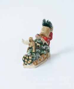 Colonial Father Christmas Pulling Sleigh of Folk Art Toys