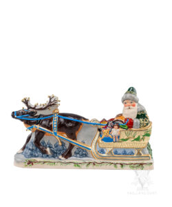Large Embellished Santa in Golden Sleigh