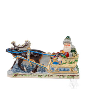 Large Embellished Santa in Golden Sleigh