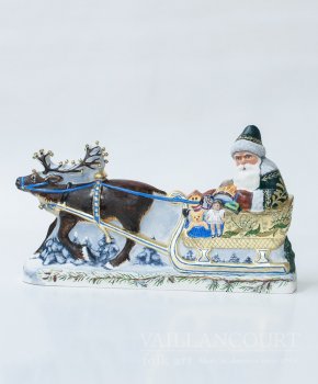 Large Embellished Santa in Golden Sleigh